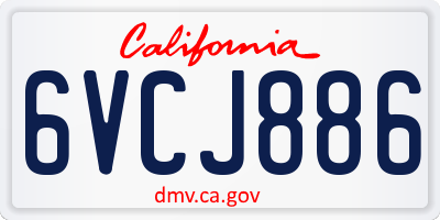 CA license plate 6VCJ886
