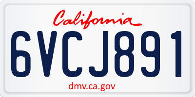 CA license plate 6VCJ891