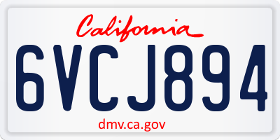 CA license plate 6VCJ894