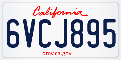 CA license plate 6VCJ895