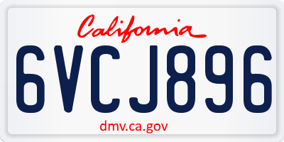 CA license plate 6VCJ896