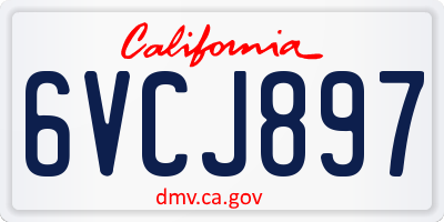 CA license plate 6VCJ897