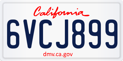 CA license plate 6VCJ899