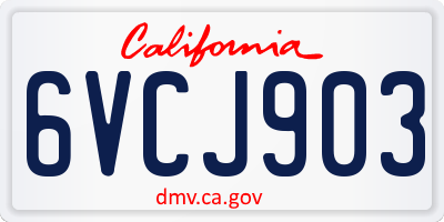 CA license plate 6VCJ903