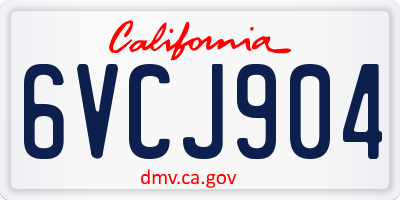CA license plate 6VCJ904