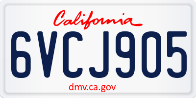 CA license plate 6VCJ905