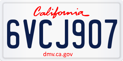 CA license plate 6VCJ907
