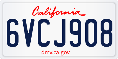 CA license plate 6VCJ908