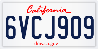 CA license plate 6VCJ909