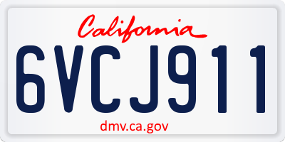 CA license plate 6VCJ911