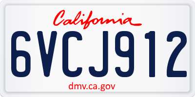 CA license plate 6VCJ912