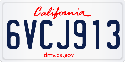 CA license plate 6VCJ913