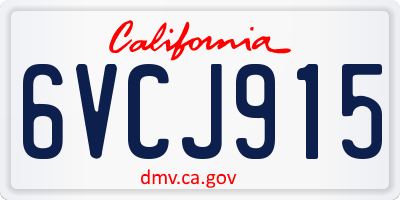 CA license plate 6VCJ915