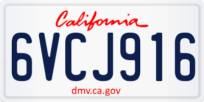 CA license plate 6VCJ916