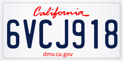 CA license plate 6VCJ918