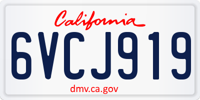 CA license plate 6VCJ919