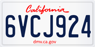 CA license plate 6VCJ924