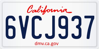 CA license plate 6VCJ937