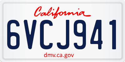 CA license plate 6VCJ941