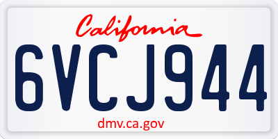 CA license plate 6VCJ944