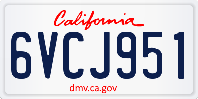 CA license plate 6VCJ951