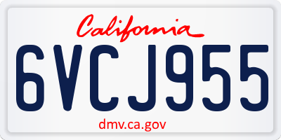 CA license plate 6VCJ955