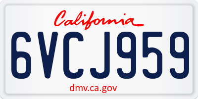 CA license plate 6VCJ959