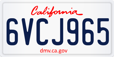 CA license plate 6VCJ965