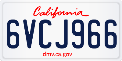 CA license plate 6VCJ966