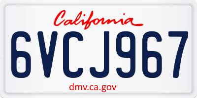CA license plate 6VCJ967