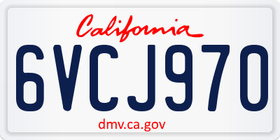 CA license plate 6VCJ970