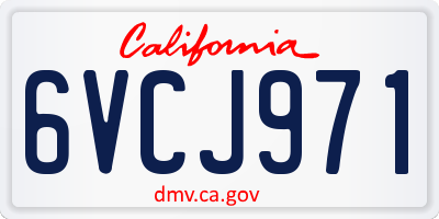 CA license plate 6VCJ971