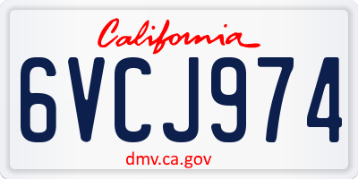 CA license plate 6VCJ974