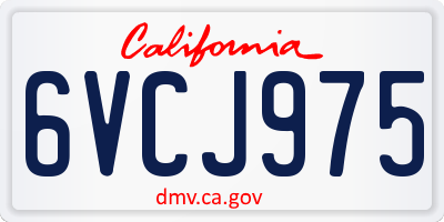 CA license plate 6VCJ975