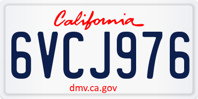 CA license plate 6VCJ976