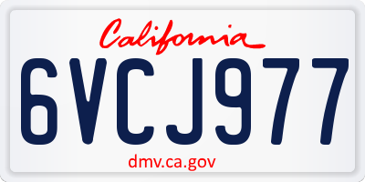 CA license plate 6VCJ977