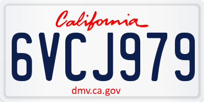 CA license plate 6VCJ979