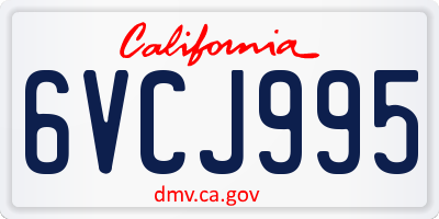 CA license plate 6VCJ995