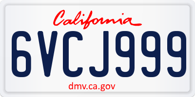 CA license plate 6VCJ999