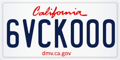 CA license plate 6VCK000