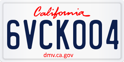 CA license plate 6VCK004