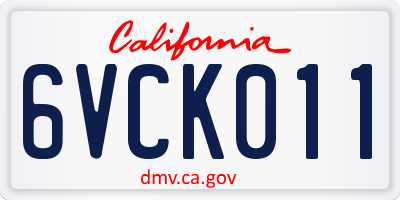CA license plate 6VCK011