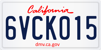 CA license plate 6VCK015