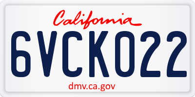 CA license plate 6VCK022