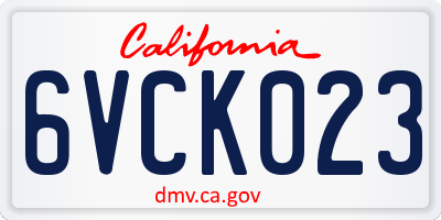 CA license plate 6VCK023
