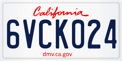 CA license plate 6VCK024
