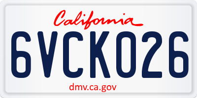 CA license plate 6VCK026