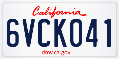 CA license plate 6VCK041