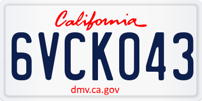 CA license plate 6VCK043