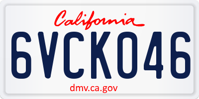CA license plate 6VCK046